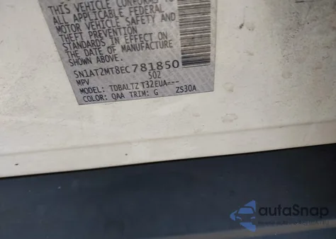 2014 Nissan Rogue Sv из США, поврежденный, VIN 5N1AT2MT8EC781850